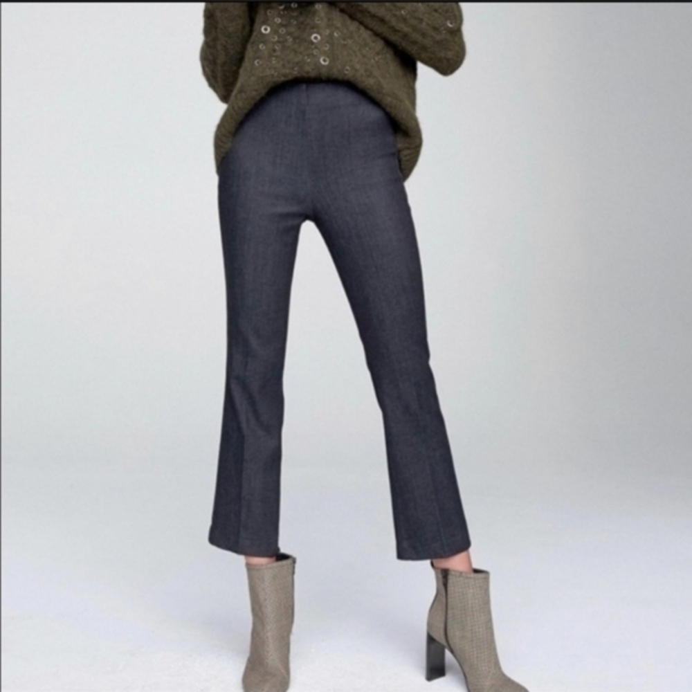 Rag & Bone Hina Cropped Kick Flare‎ Pants Womens High Rise Dark Indigo Blue 6
